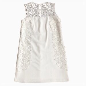 $159 NWT Nanette Lepore White Sleeveless Lace Detail Mini‎ Dress Wedding SIZE 6